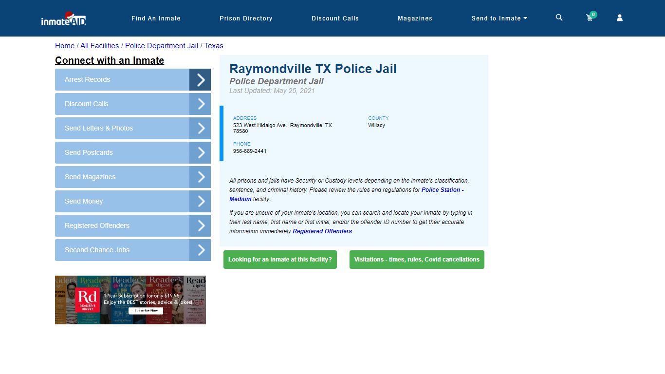 Raymondville TX Police Jail & Inmate Search - Raymondville, TX