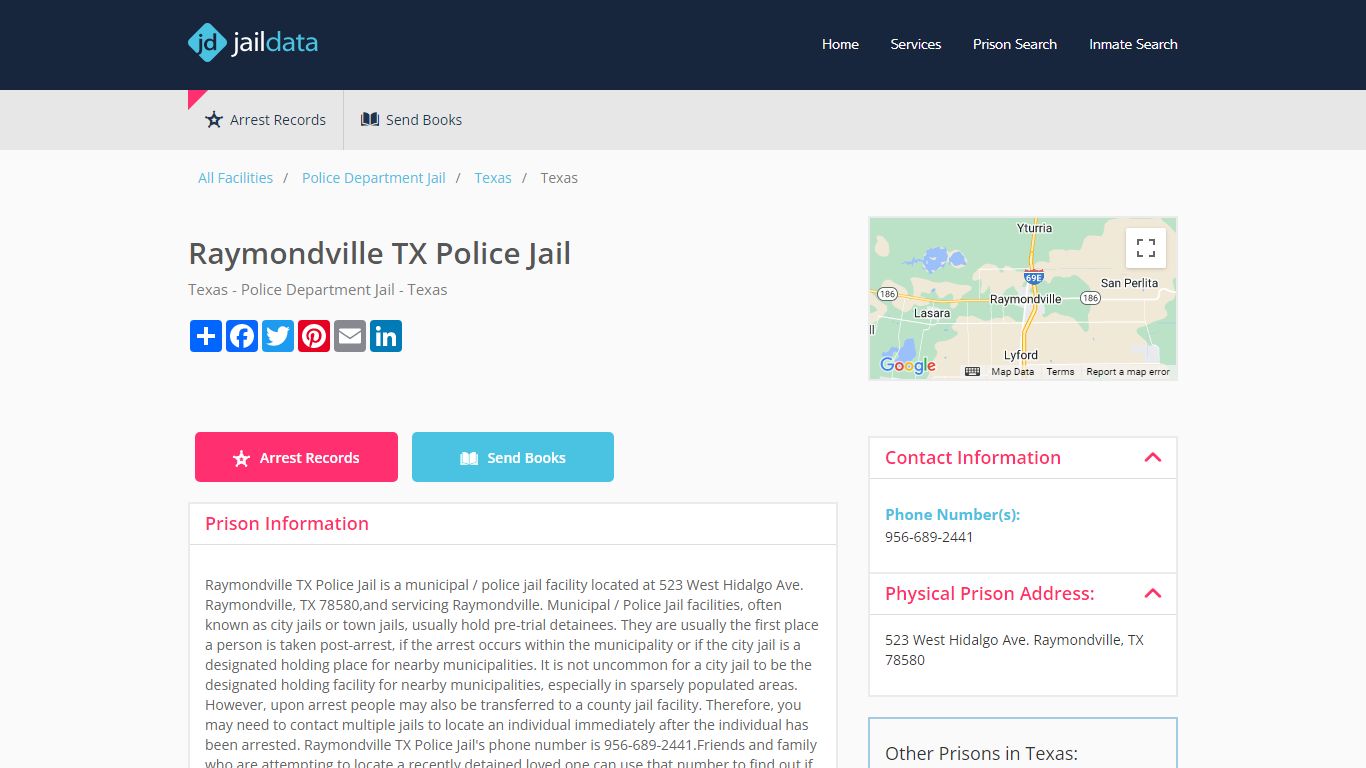 Raymondville TX Police Jail Inmate Search and Prisoner Info ...
